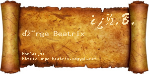 Ürge Beatrix névjegykártya