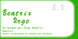beatrix urge business card